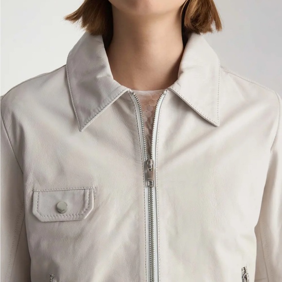 Prune Women's white Leather Jacket - Picture 1 of 4